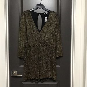 Charlotte Russe Black and Gold Dressy Romper